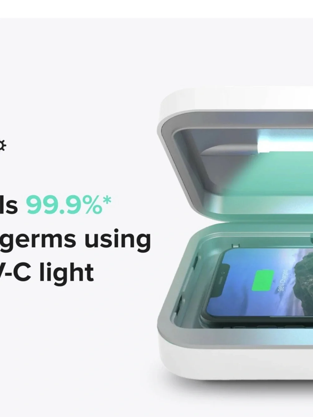 Phone Soap 3 UV Sanitizer and Charger - White